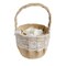Natural Satin Ribbon Lace Accent on Burlap Flower Girl Basket